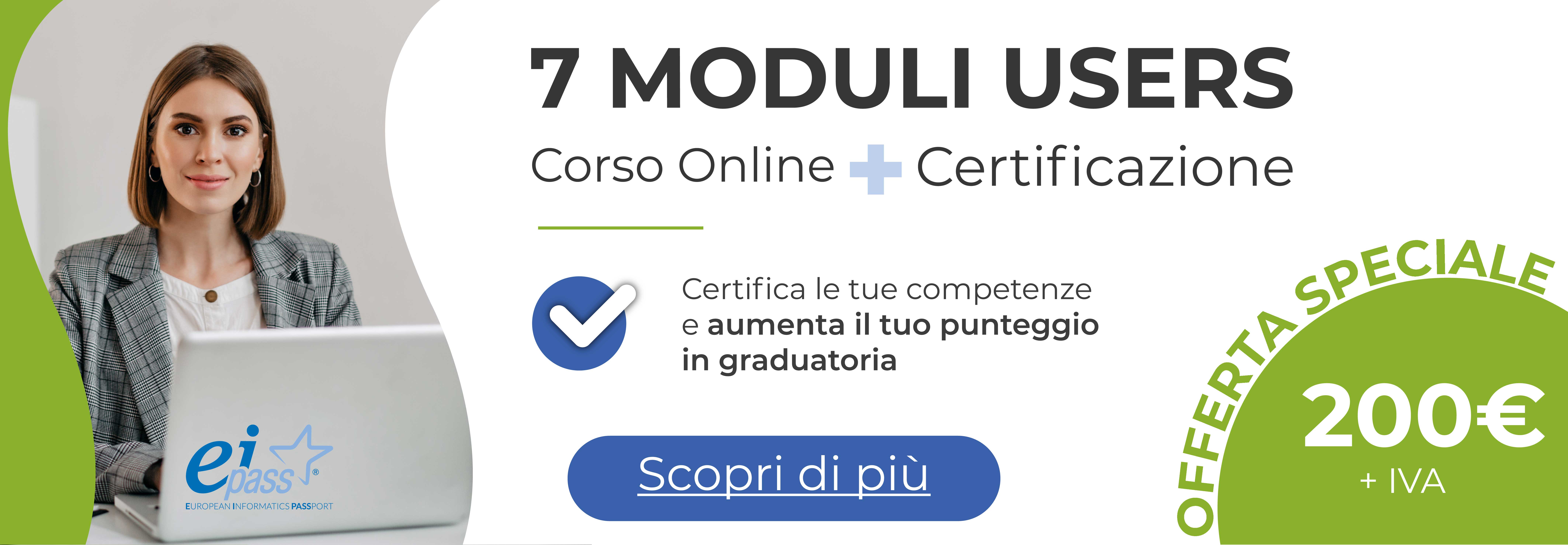 EIPASS 7 Moduli Users - Corso online + Certificazione